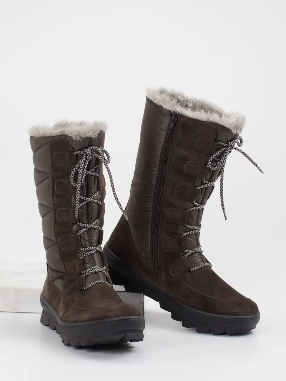 Legero – Winterstiefel aus Veloursleder dunkelbraun