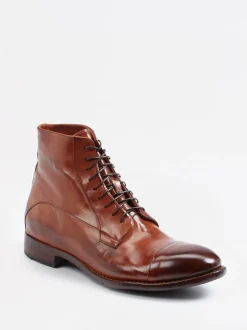 Lemargo – Schnürboots aus Kalbleder in Cognacbraun