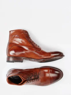Lemargo – Schnürboots aus Kalbleder in Cognacbraun