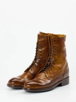 Lemargo – Schnürstiefeletten aus Büffelleder cognacbraun