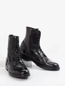 Lemargo – Schnürstiefelette aus Büffelleder schwarz