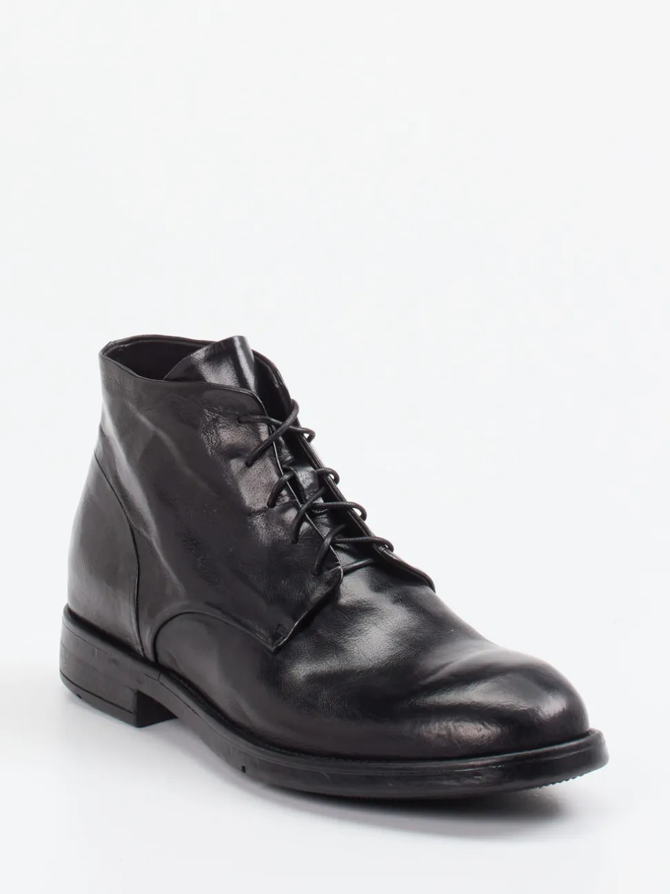Lemargo – Schnürstiefelette aus Büffelleder Schwarz