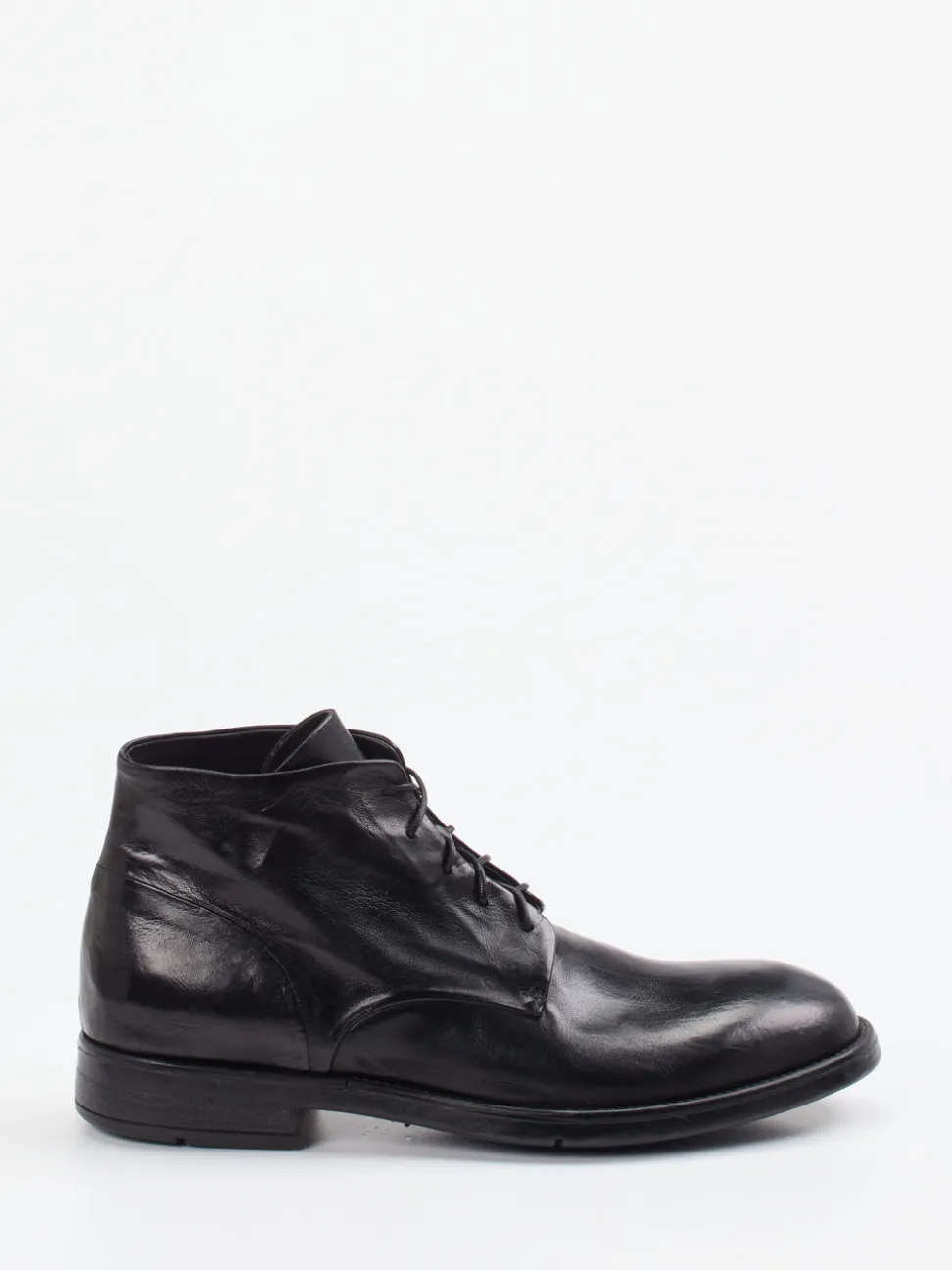 Lemargo – Schnürstiefelette aus Büffelleder Schwarz