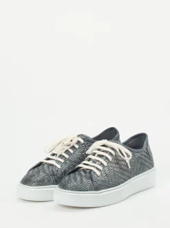 Lemargo – Sneaker aus geflochtenem Leder blaugrau