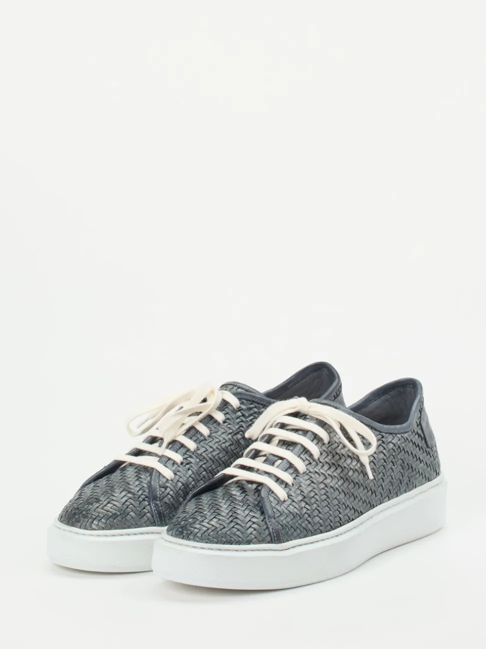 Lemargo – Sneaker aus geflochtenem Leder blaugrau