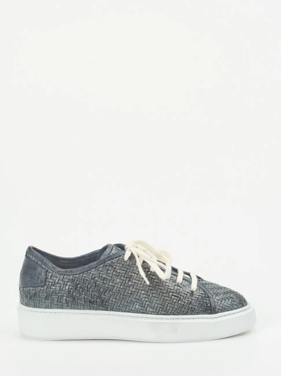 Lemargo – Sneaker aus geflochtenem Leder blaugrau