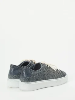 Lemargo – Sneaker aus geflochtenem Leder blaugrau