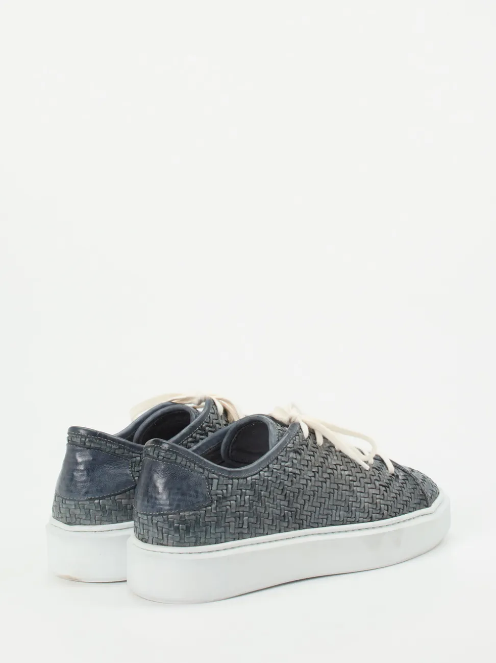 Lemargo – Sneaker aus geflochtenem Leder blaugrau