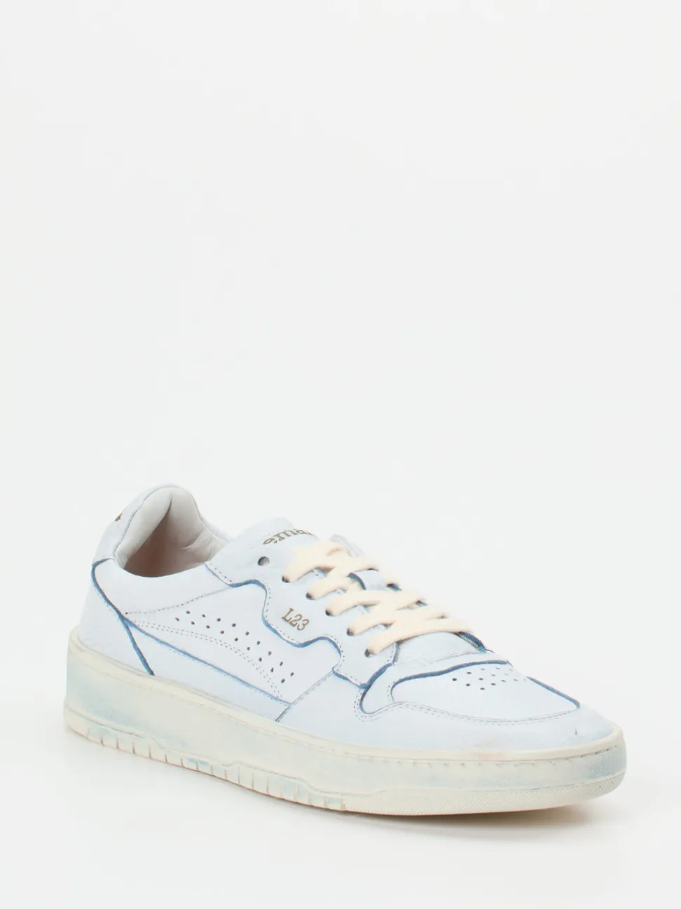 Lemargo – Sneaker aus genarbtem Glattleder hellblau