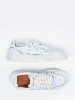 Lemargo – Sneaker aus genarbtem Glattleder hellblau