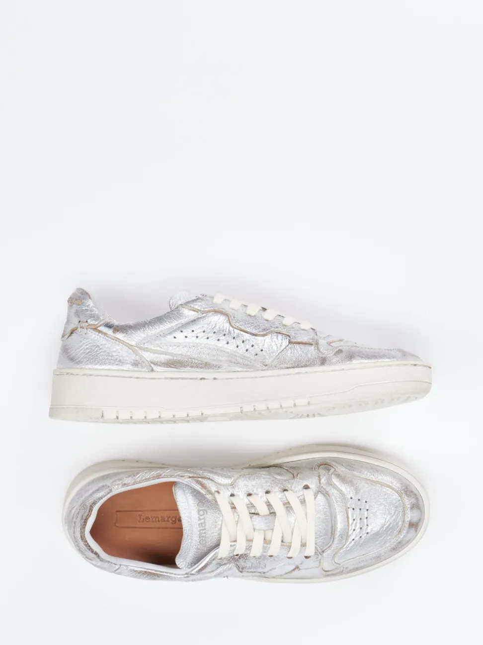 Lemargo – Sneaker aus Metallicleder silberfarben