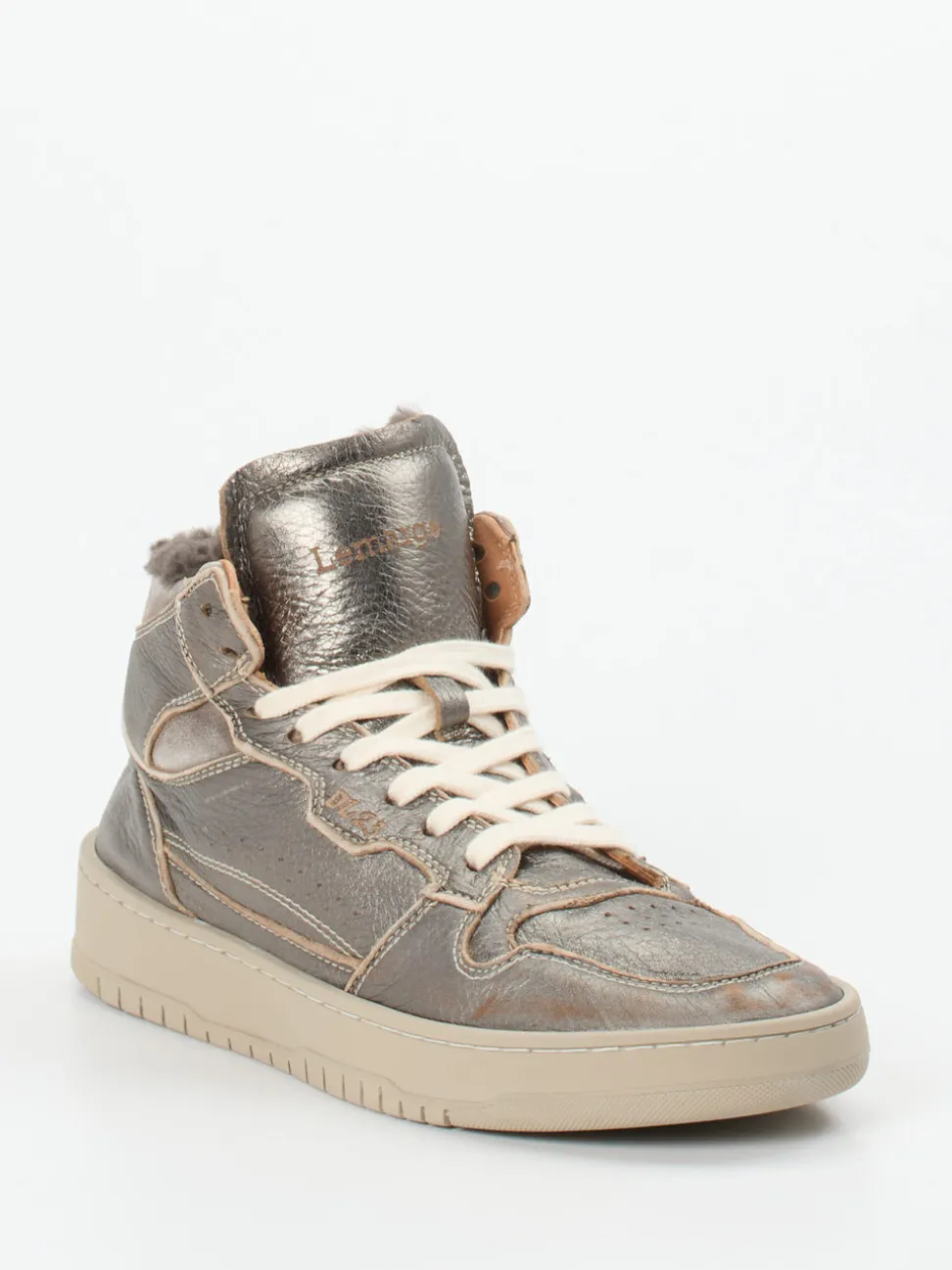 Lemargo – Sneaker aus Metallicleder Bronzebraun