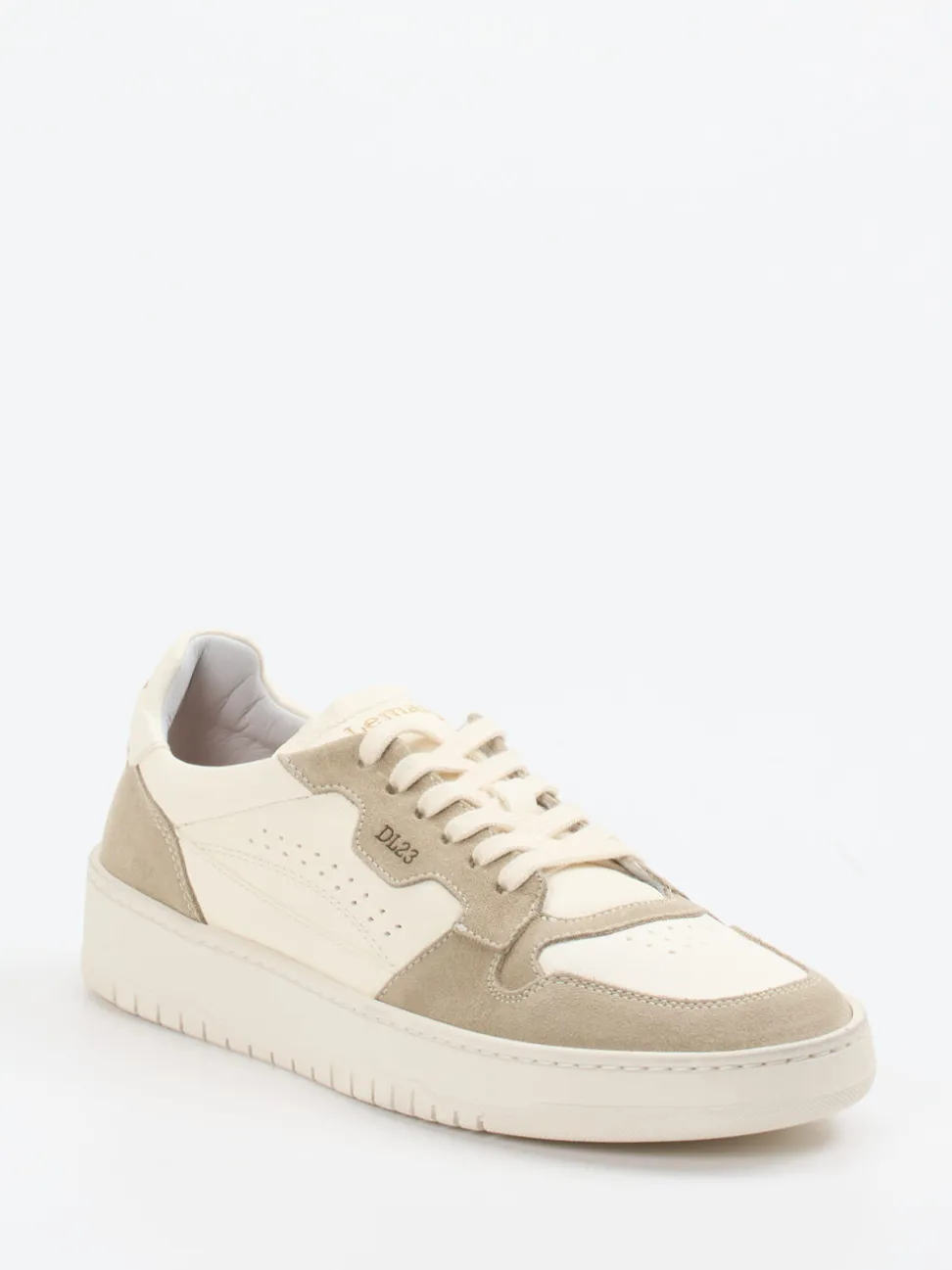 Lemargo – Sneaker aus Velours- und Glattleder Creme