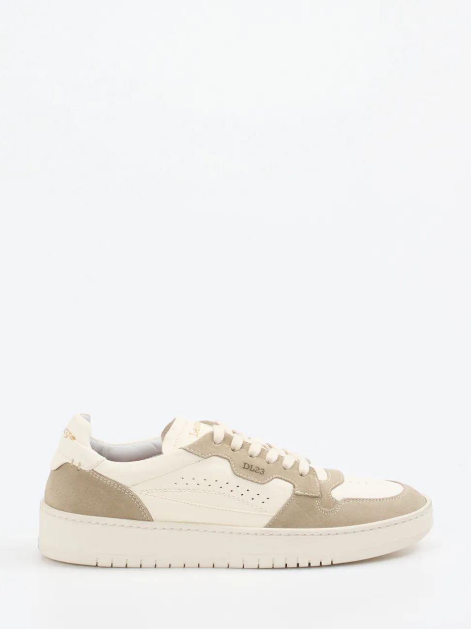 Lemargo – Sneaker aus Velours- und Glattleder Creme