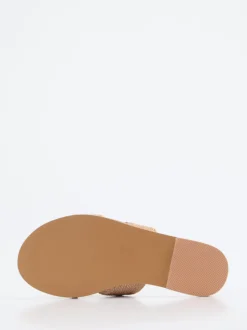 Lisa&Jo – Pantolette aus geflochtenem Textil braun