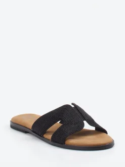 Lisa&Jo – Pantolette aus Textil in Schwarz