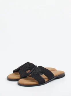 Lisa&Jo – Pantolette aus Textil in Schwarz