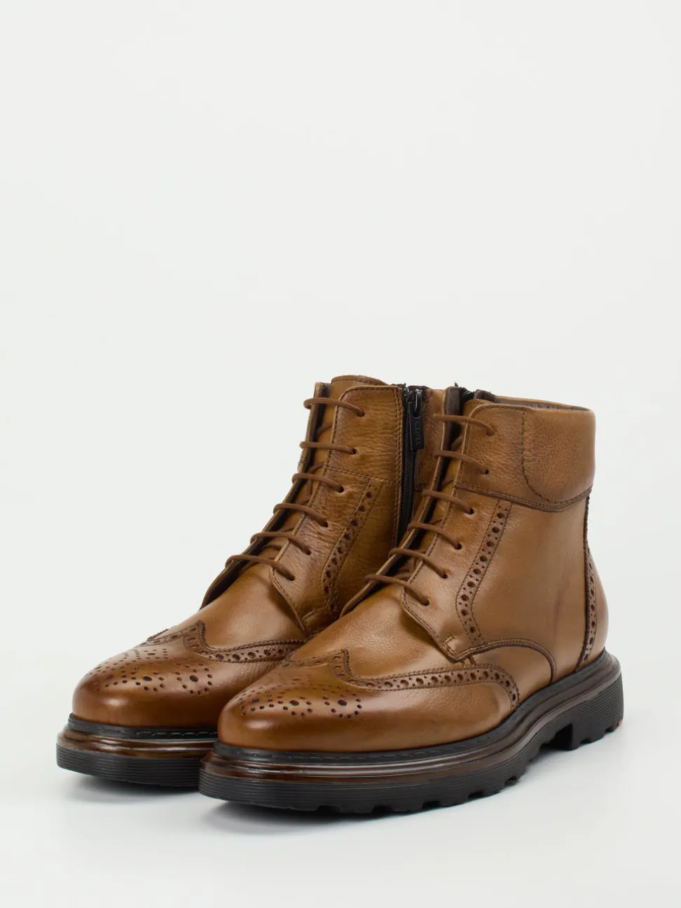 Lloyd – Brogue-Stiefeletten aus Kalbleder cognac