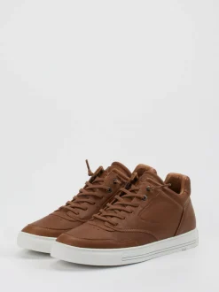 Lloyd – Mid-Top Sneaker aus Kalbleder cognacbraun