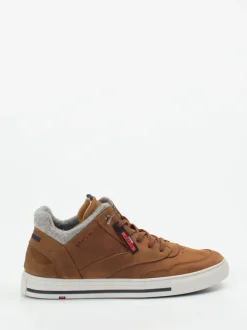 Lloyd – Mid-Top Sneaker aus Kalbleder cognacbraun