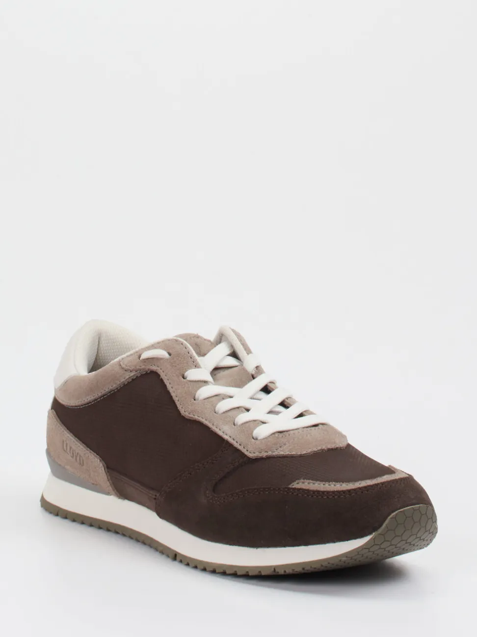 Lloyd – Retro-Sneaker aus Velours- und Nubukleder braun