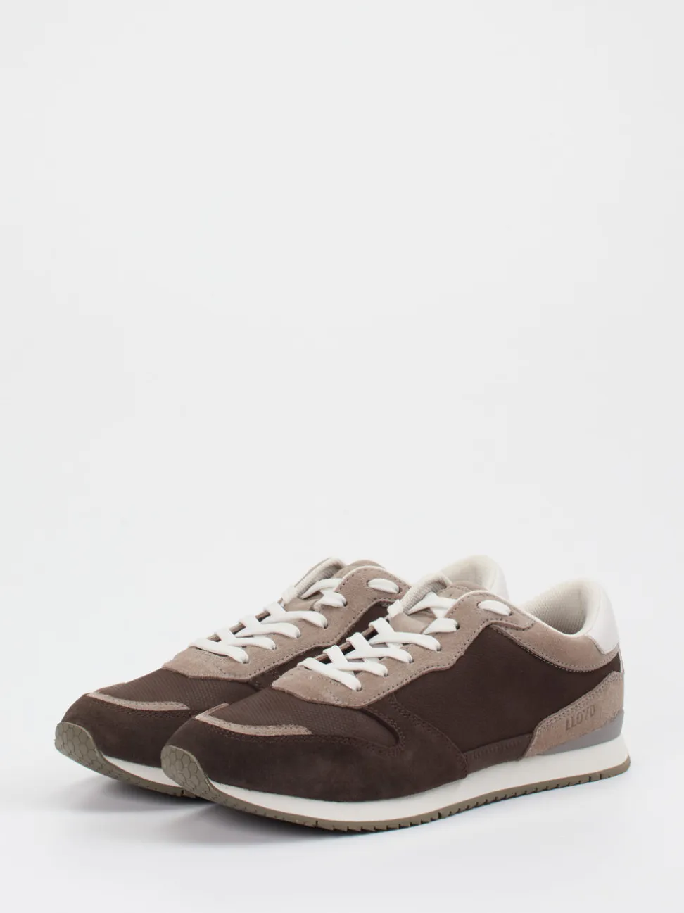 Lloyd – Retro-Sneaker aus Velours- und Nubukleder braun