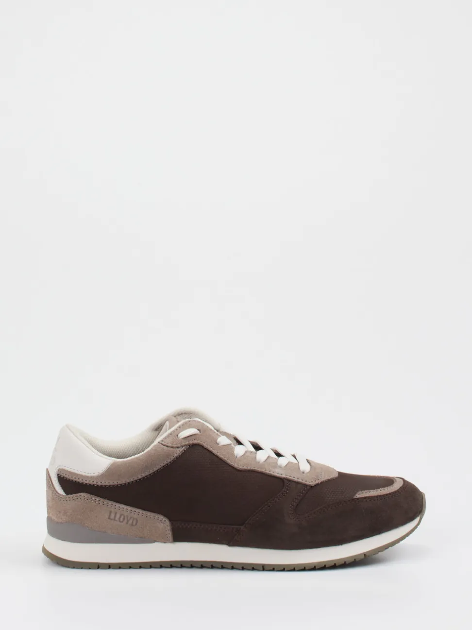 Lloyd – Retro-Sneaker aus Velours- und Nubukleder braun
