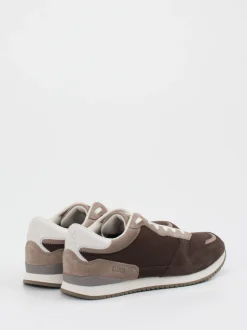 Lloyd – Retro-Sneaker aus Velours- und Nubukleder braun