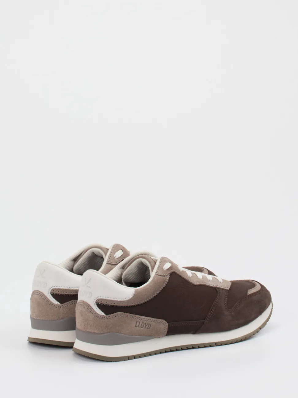 Lloyd – Retro-Sneaker aus Velours- und Nubukleder braun