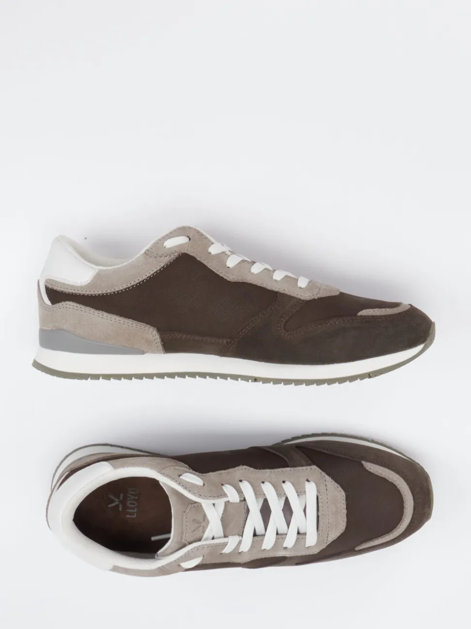 Lloyd – Retro-Sneaker aus Velours- und Nubukleder braun