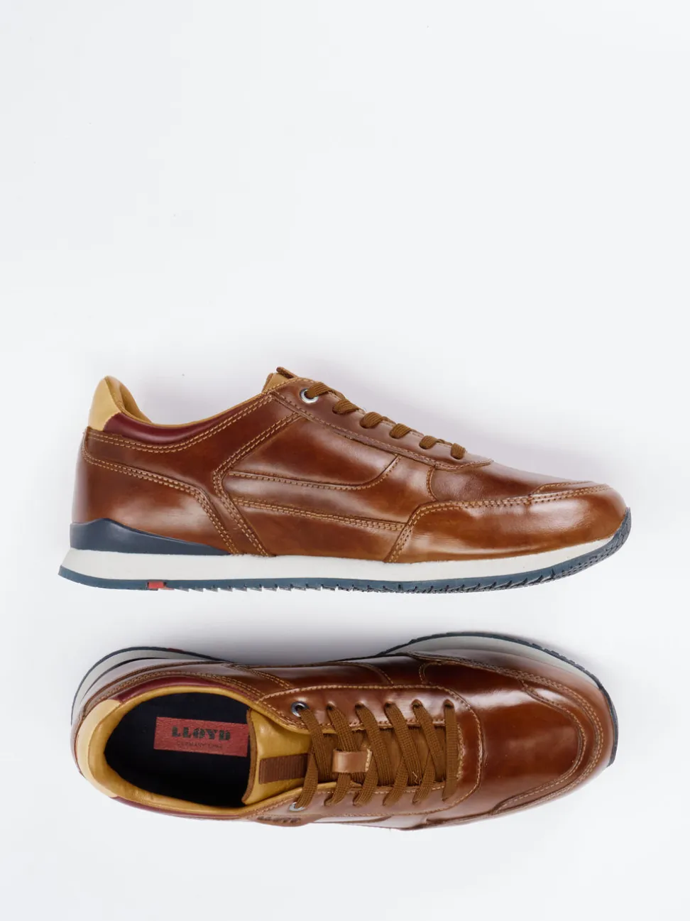Lloyd – Sneaker aus Kalbleder in Cognacbraun