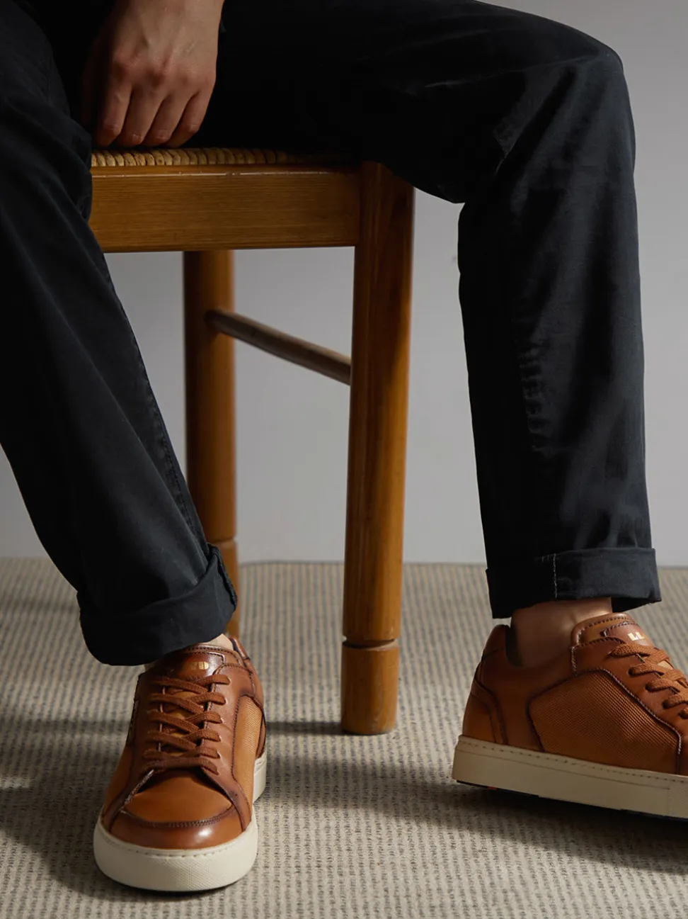 Lloyd – Sneaker aus Kalbleder in Cognacbraun