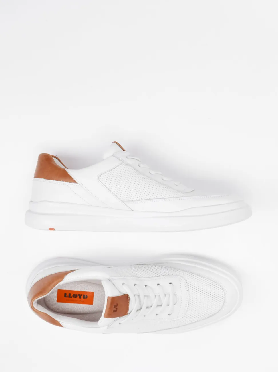 Lloyd – Sneaker aus Kalbleder in Weiß mit Kontrast