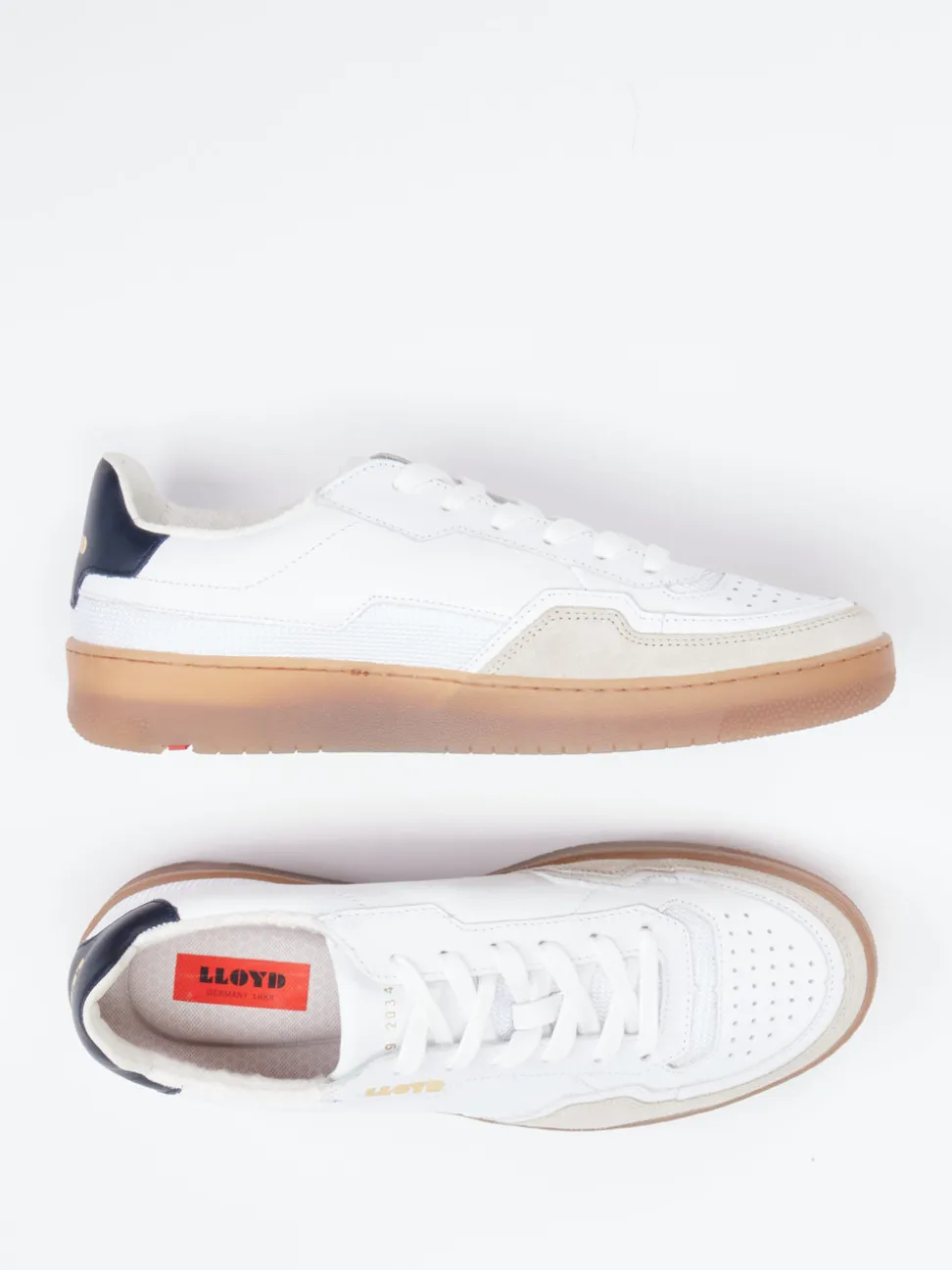 Lloyd – Sneaker aus Leder-Mix in Weiß