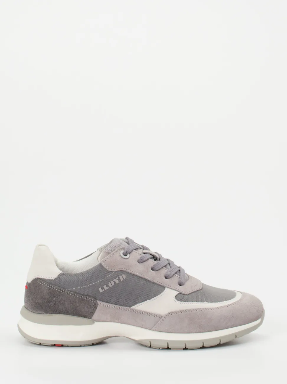 Lloyd – Sneaker aus Veloursleder und Mesh grau