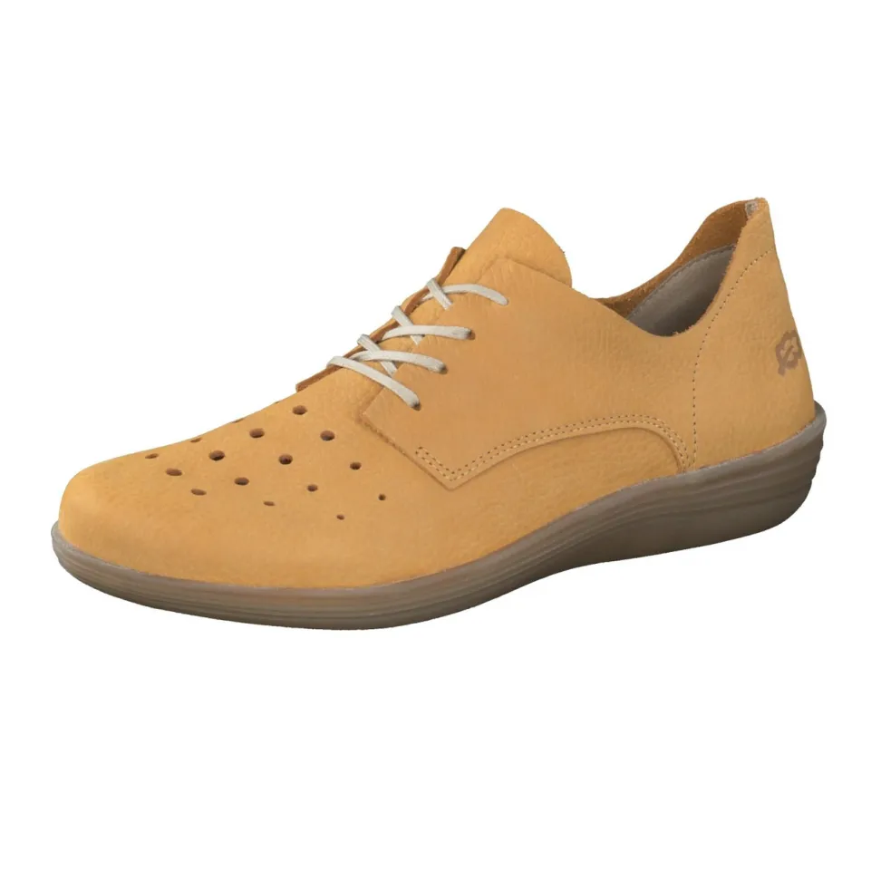Loints of Holland – Schnürschuhe aus Nubukleder senfgelb