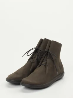 Loints of Holland – Schnürstiefelette aus Nubukleder dunkelbraun