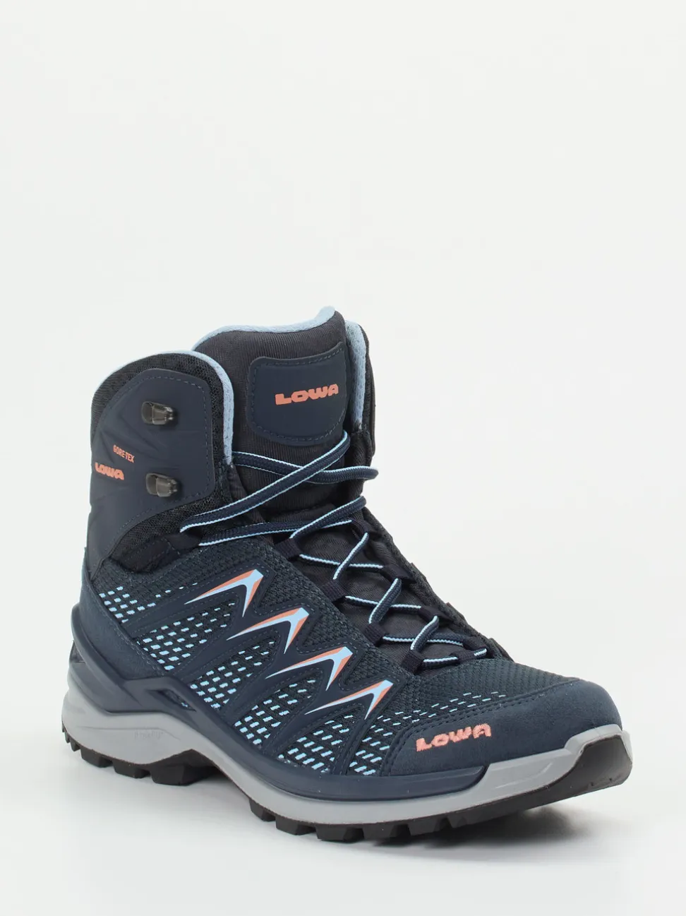 Lowa – Wanderschuh aus Mesh und Veloursleder blau