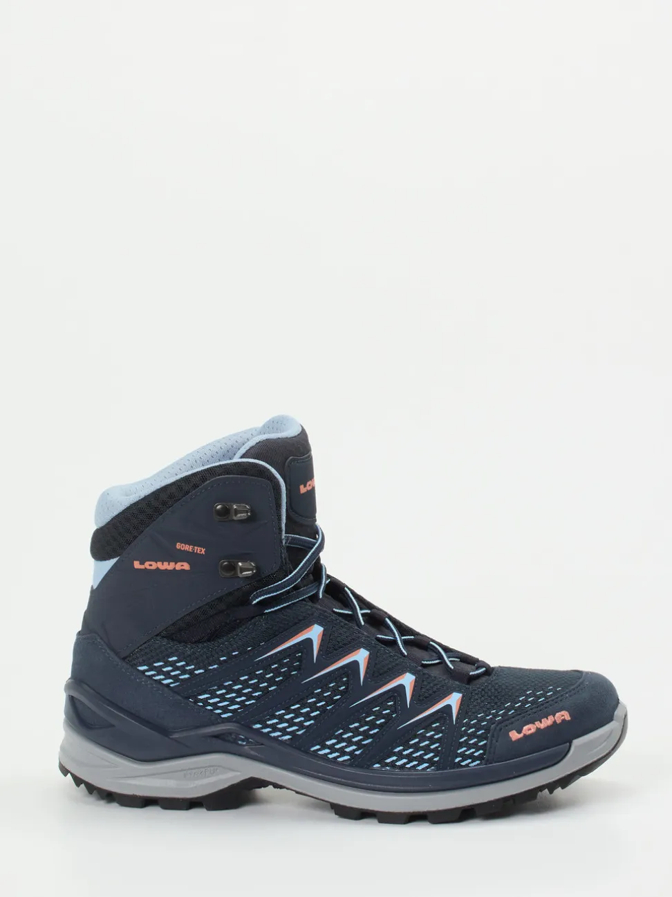 Lowa – Wanderschuh aus Mesh und Veloursleder blau
