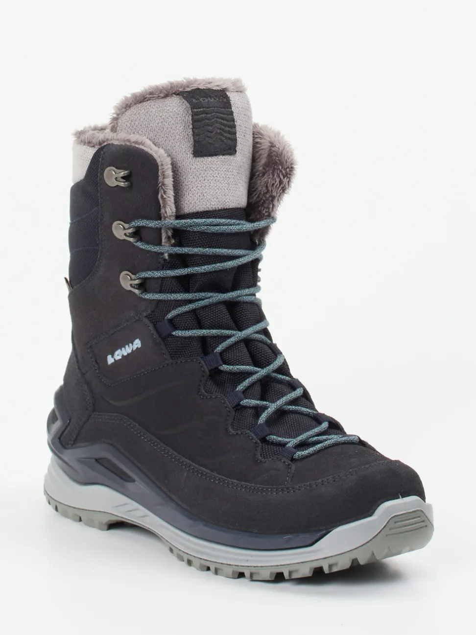 Lowa – Winter-Wanderstiefel aus Veloursleder blau