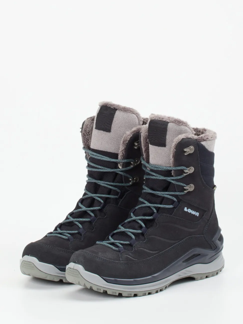 Lowa – Winter-Wanderstiefel aus Veloursleder blau
