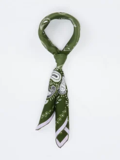 Lua Accessories – Bandana aus Seide in Olivgrün