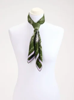 Lua Accessories – Bandana aus Seide in Olivgrün