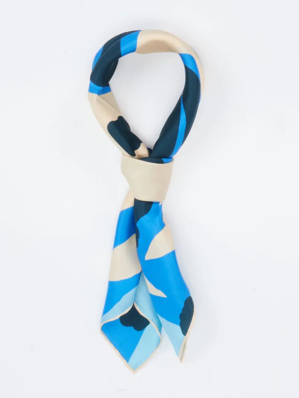 Lua Accessories – Seidentuch aus Seide in Blau-Beige
