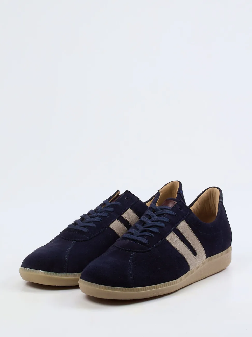 Ludwig Reiter – Retro-Sneaker aus Veloursleder Dunkelblau