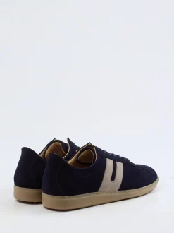 Ludwig Reiter – Retro-Sneaker aus Veloursleder Dunkelblau