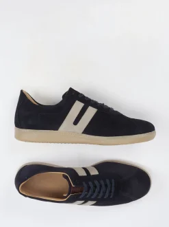 Ludwig Reiter – Retro-Sneaker aus Veloursleder Dunkelblau