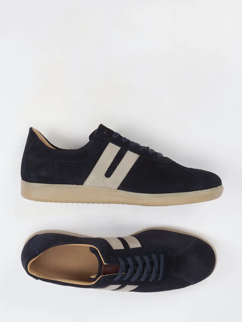 Ludwig Reiter – Retro-Sneaker aus Veloursleder Dunkelblau