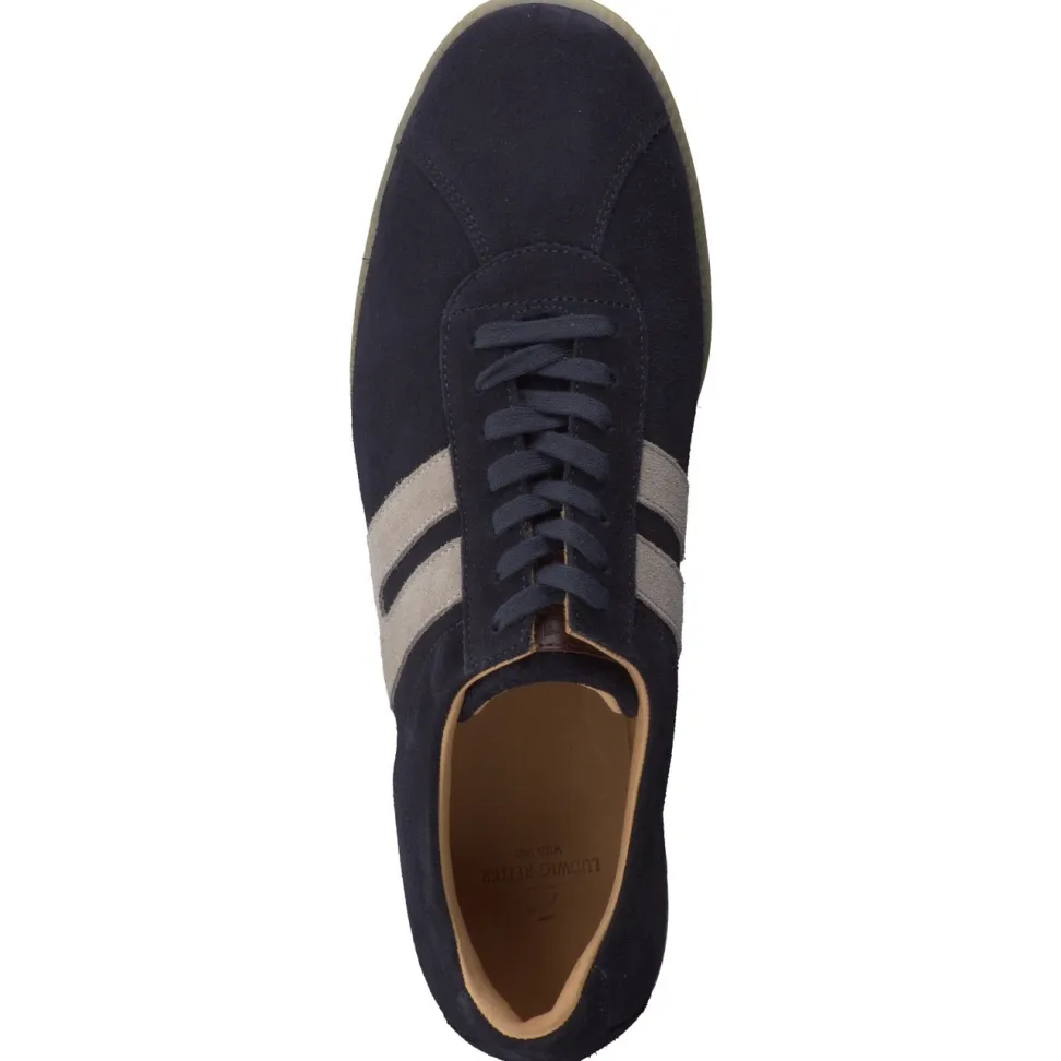 Ludwig Reiter – Retro-Sneaker aus Veloursleder Dunkelblau