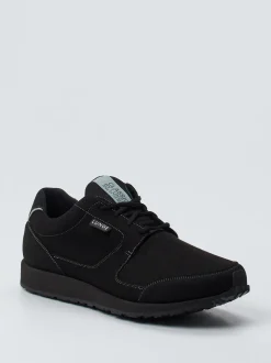Lunge – Schnürschuh aus Textil in Veloursoptik Schwarz